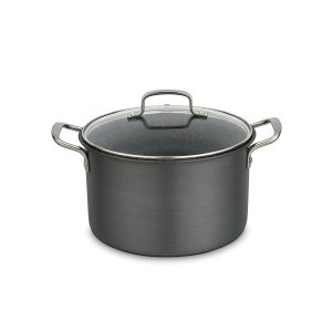Press Alu Hard Anodized Series Casserole Non Stick Coating Induction Base Stainless Steel Handle Tempered Glass Lid 20/22/24/26/28cm