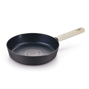 Press Alu Oil Control Series Fry Pan Non Stick Coating Silk Screen Ring Induction Base Wooden Touch Handle 20/24/28 cm