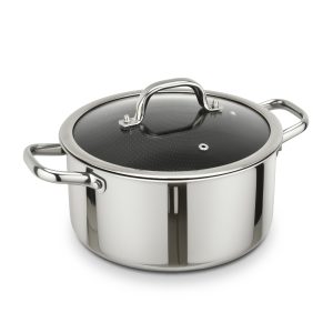Hybrid Stainless Steel Casserole Dishwasher Safe Oven Safe Induction Compatible with Glass Lid 20/22/24/26/28cm
