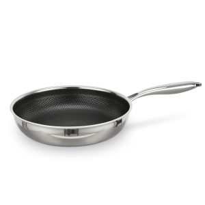 Hybrid Stainless Steel Honeycomb Fry Pan with Non-Stick Coating, Multi-Layer for Even Heat, Induction Suitable 24/26/28/30cm
